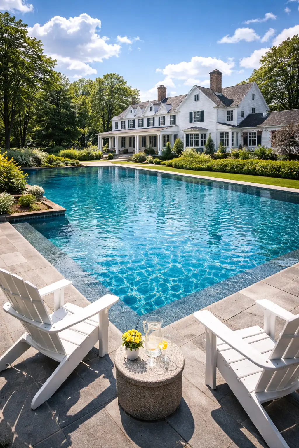 Custom gunite pool by Gedney Pools serving Monroe, CT