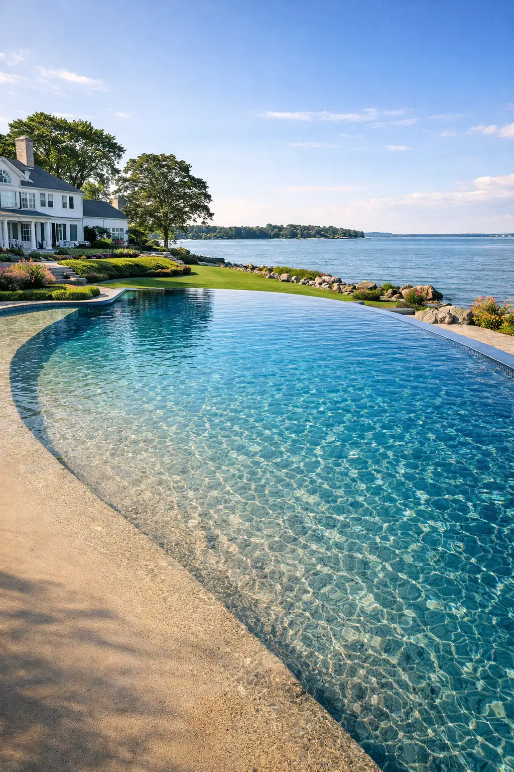 Custom gunite pool by Gedney Pools serving Greenburgh, NY